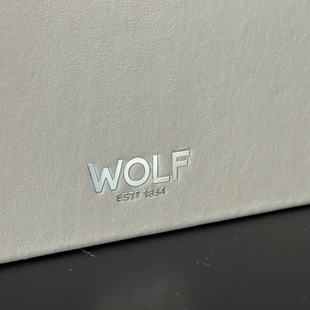 WOLF Sophia Large Mink Leather Jewelry Box Organizer with Silver Accents - Picture 7 of 9